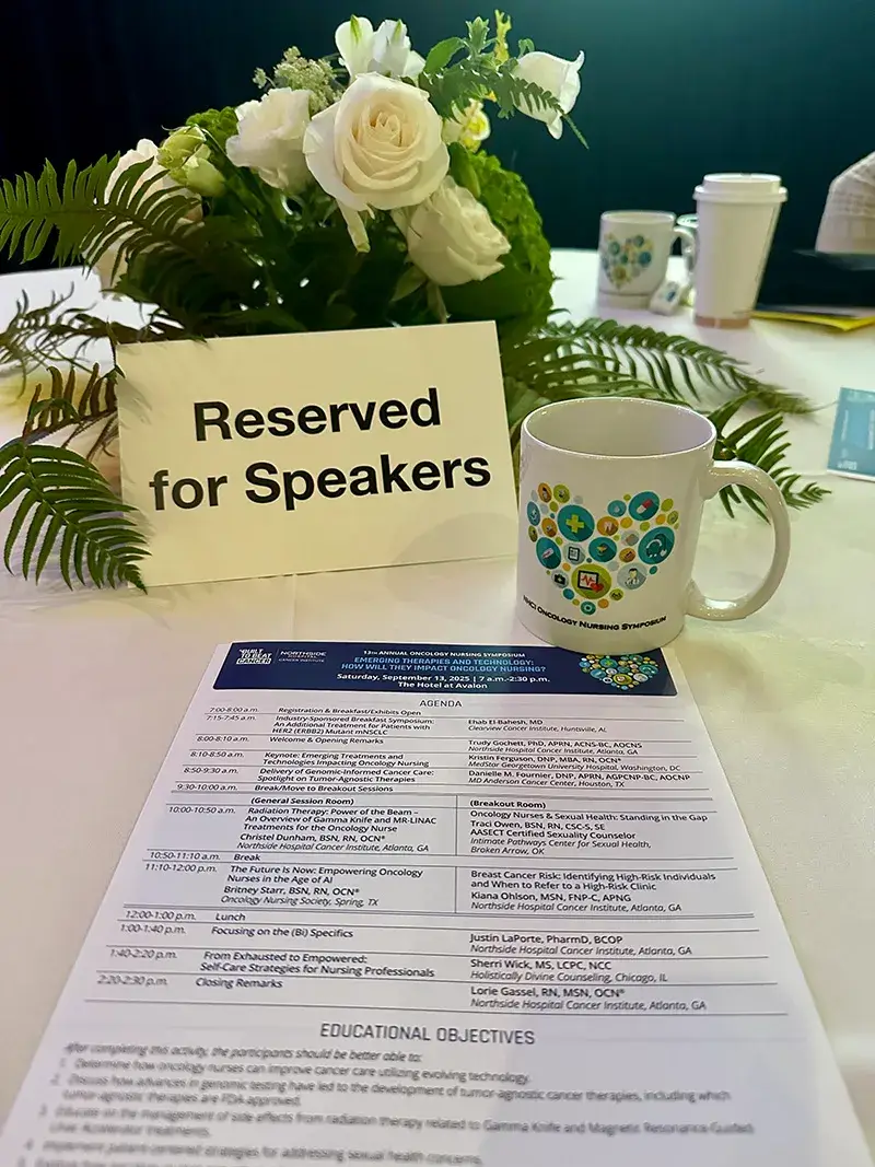 Reserved for Speakers spot at table 